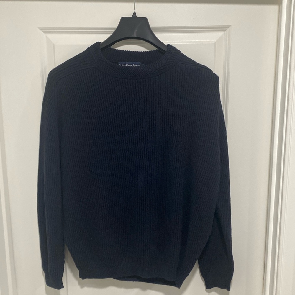 100% Cotton Calvin Klein Navy Sweater